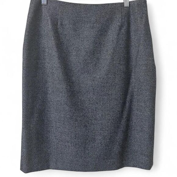 Brooks Brothers with Loro Piana Merino Wool Grey Pencil Skirt With Pleats - Picture 2 of 5